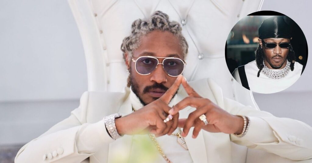 Future performing live on stage during his sold-out concert tour, showcasing his musical talent that contributes to his growing net worth